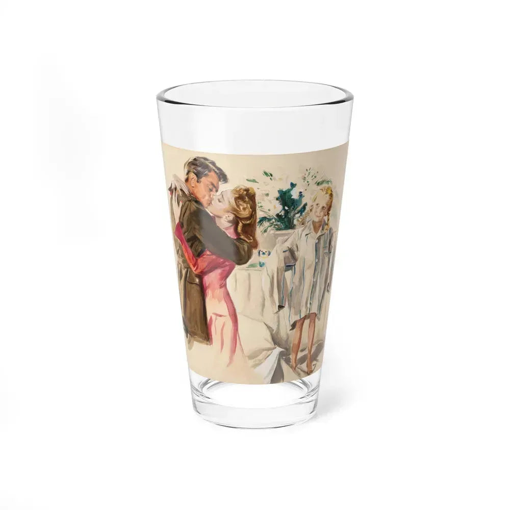 A Passionate Kiss, magazine story illustration (Magazine Illustration) Pint Glass 16oz 16oz - Go Mug Yourself