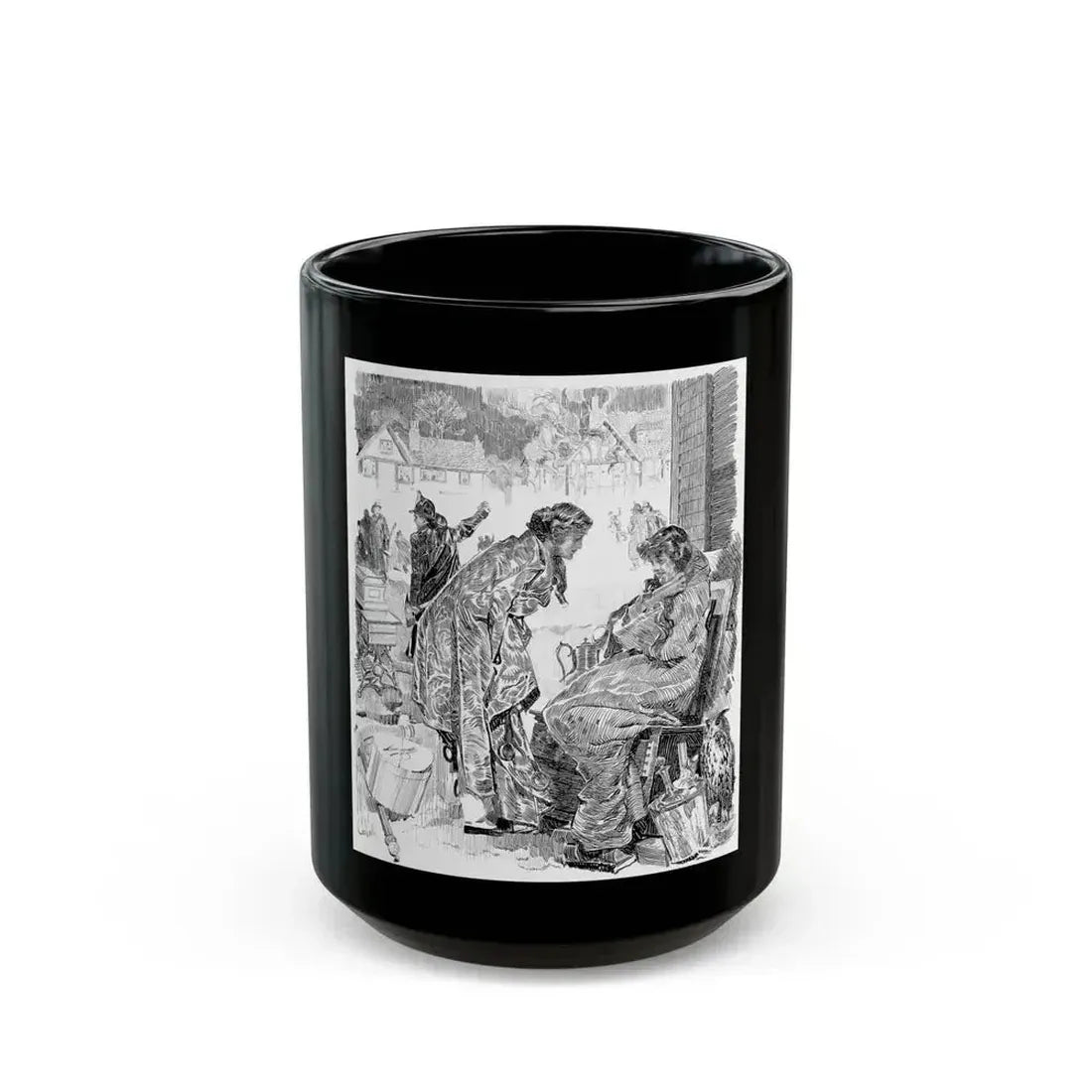 A Philosopher, Life Magazine illustration, 1915 - Black Coffee Mug 15oz - Go Mug Yourself