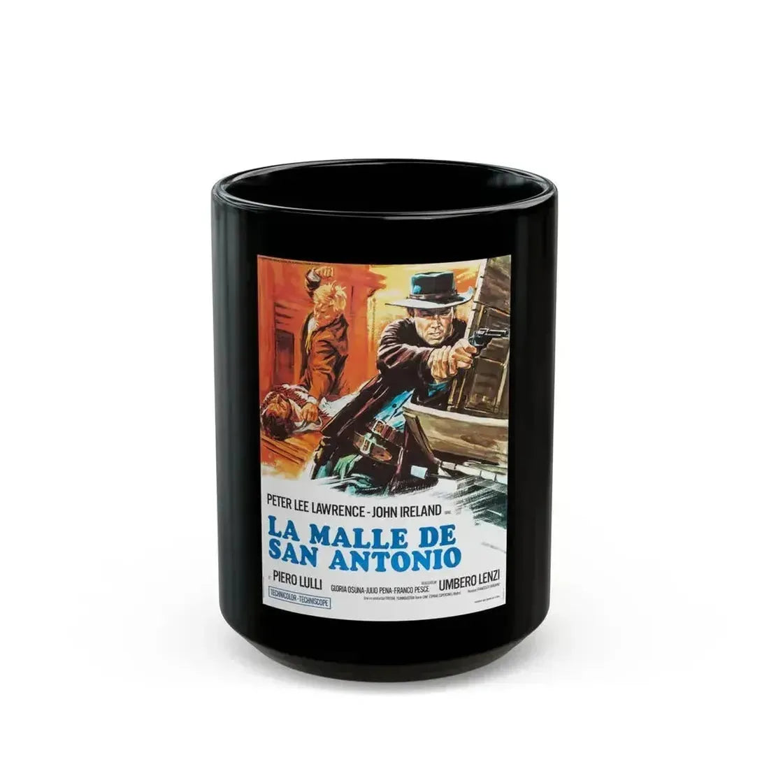 A PISTOL FOR A 100 COFFINS 1968 Movie Poster - Black Coffee Mug 15oz - Go Mug Yourself