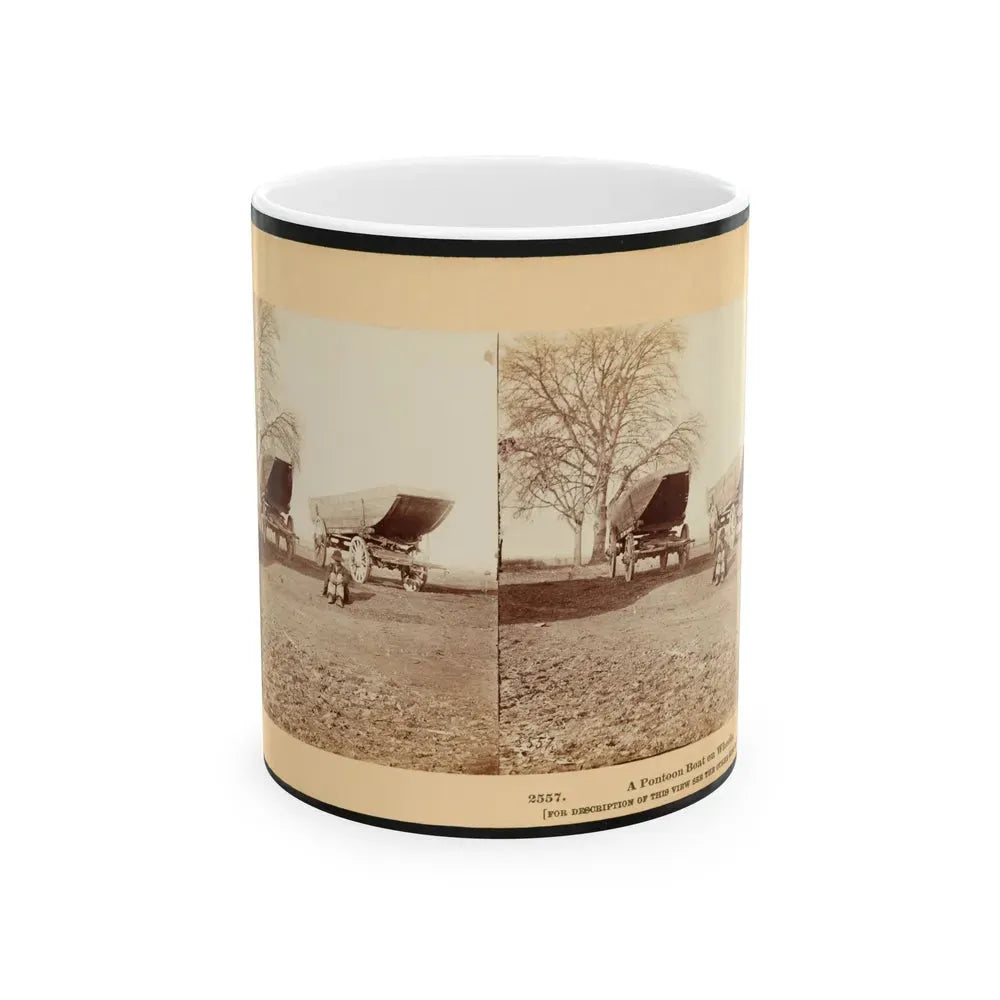 A Pontoon Boat On Wheels (U.S. Civil War) White Coffee Mug 11oz - Go Mug Yourself