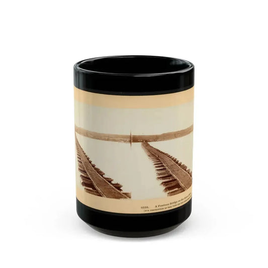 A Pontoon Bridge On The James River (U.S. Civil War) Black Coffee Mug 15oz - Go Mug Yourself