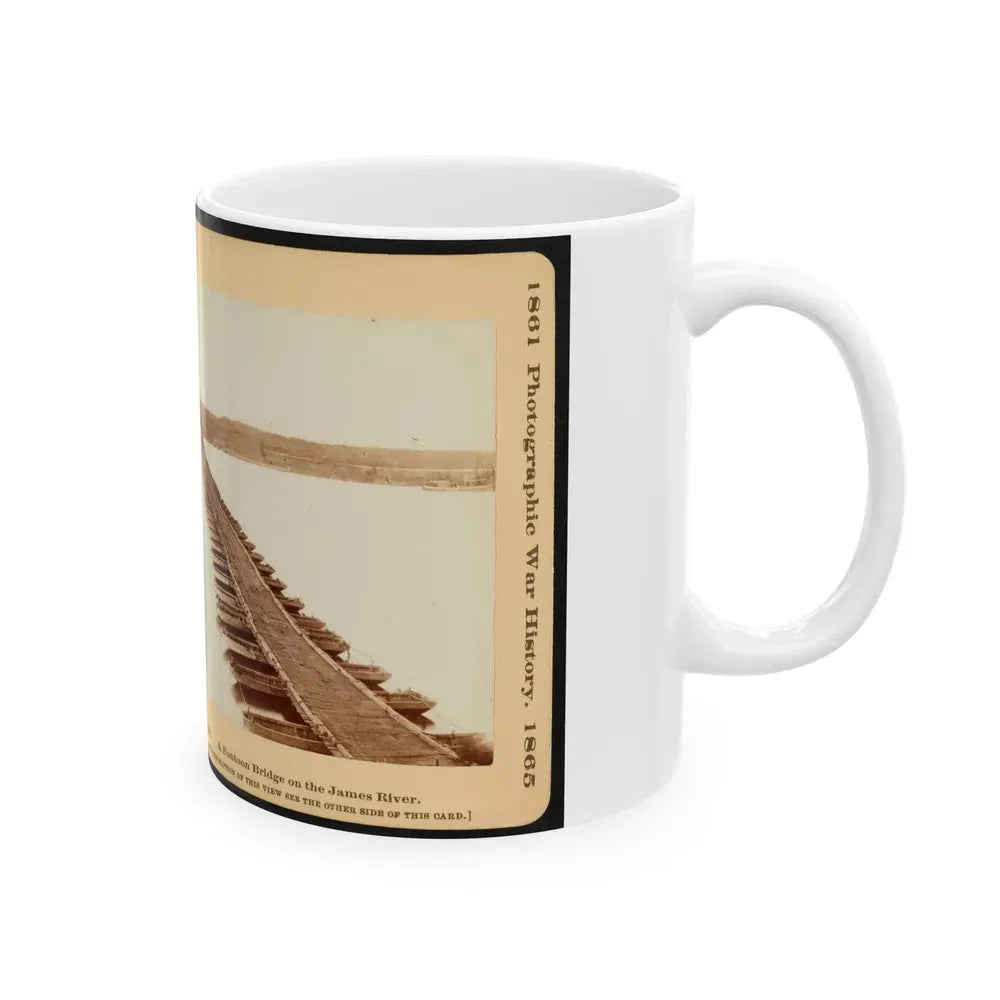 A Pontoon Bridge On The James River (U.S. Civil War) White Coffee Mug - Go Mug Yourself