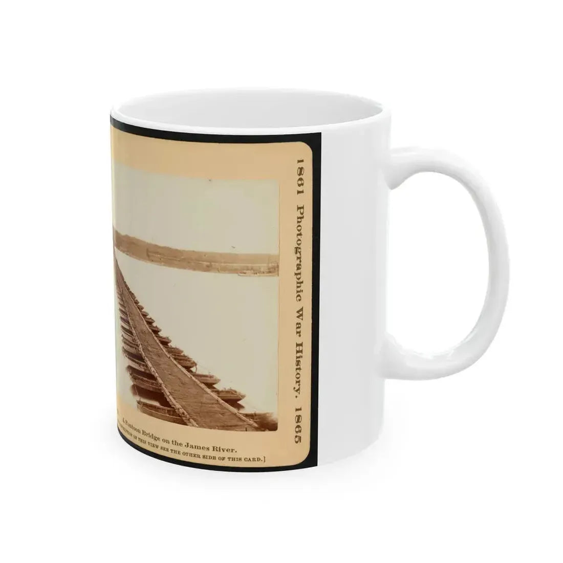 A Pontoon Bridge On The James River (U.S. Civil War) White Coffee Mug - Go Mug Yourself