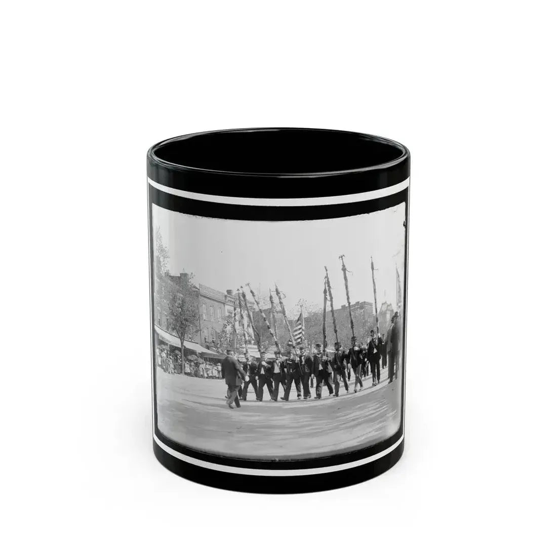 A Post From Trenton, N.J., With Tattered Battle Flags (U.S. Civil War) Black Coffee Mug 11oz - Go Mug Yourself