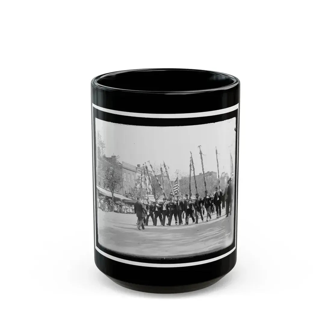 A Post From Trenton, N.J., With Tattered Battle Flags (U.S. Civil War) Black Coffee Mug 15oz - Go Mug Yourself