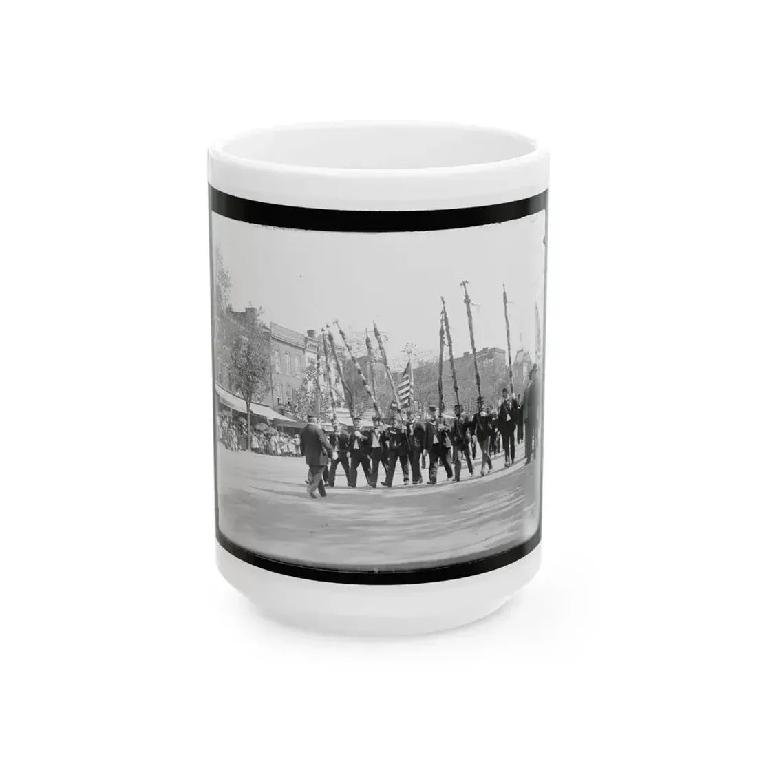 A Post From Trenton, N.J., With Tattered Battle Flags (U.S. Civil War) White Coffee Mug 15oz - Go Mug Yourself