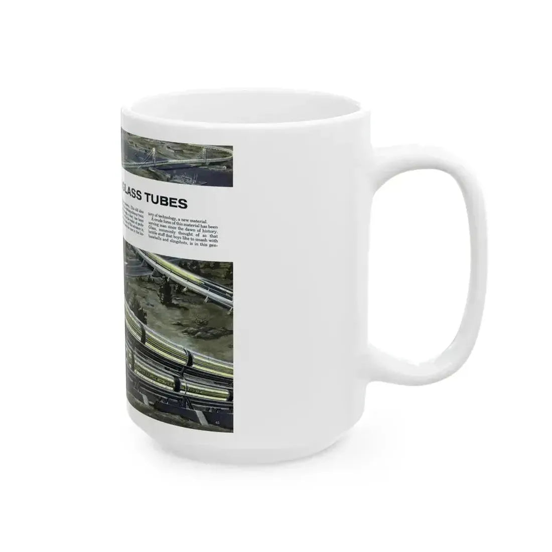 A-Powered Trains In Glass Tubes, 1956 - White Coffee Mug - Go Mug Yourself