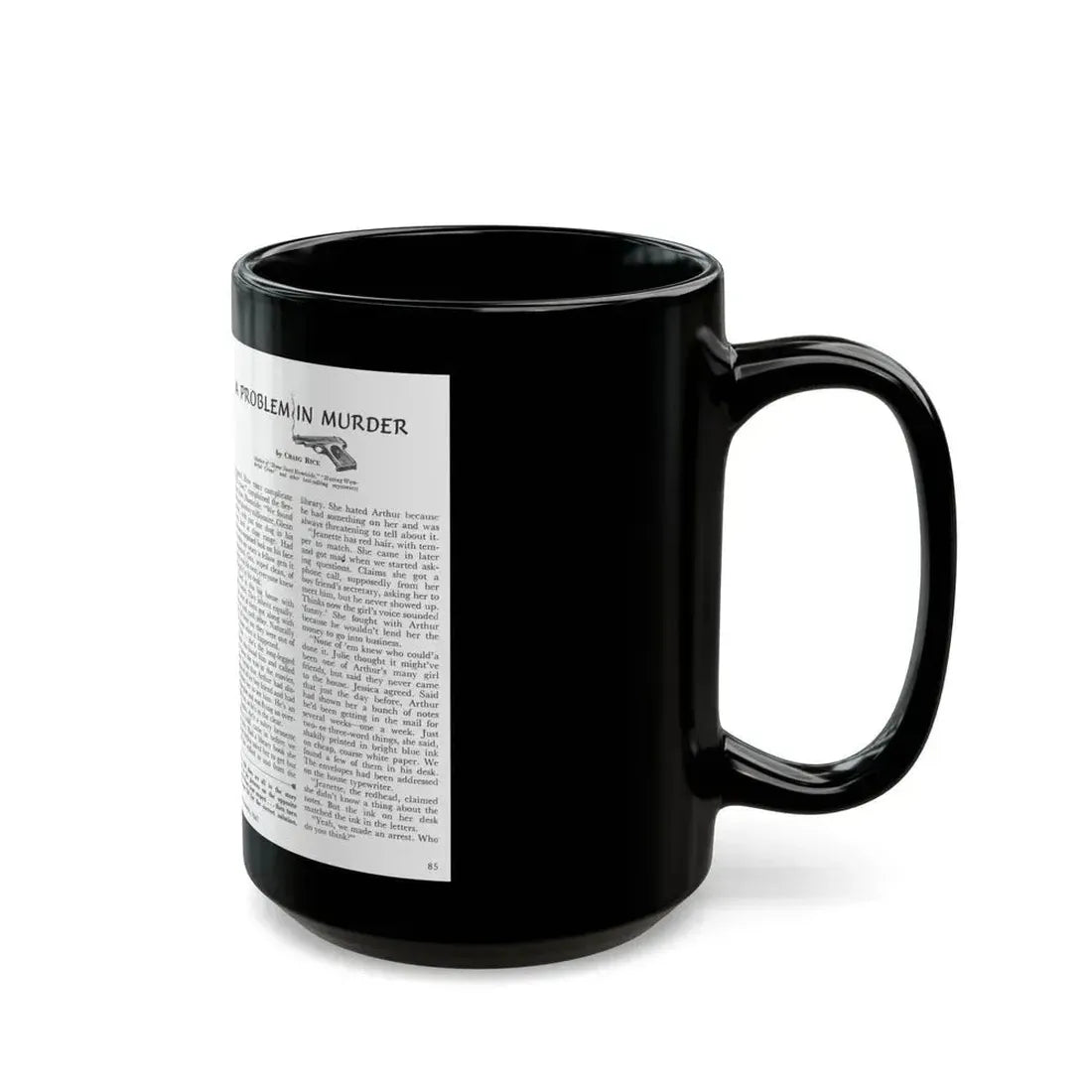 A Problem In Murder, Coronet magazine, September 1947 - Black Coffee Mug - Go Mug Yourself