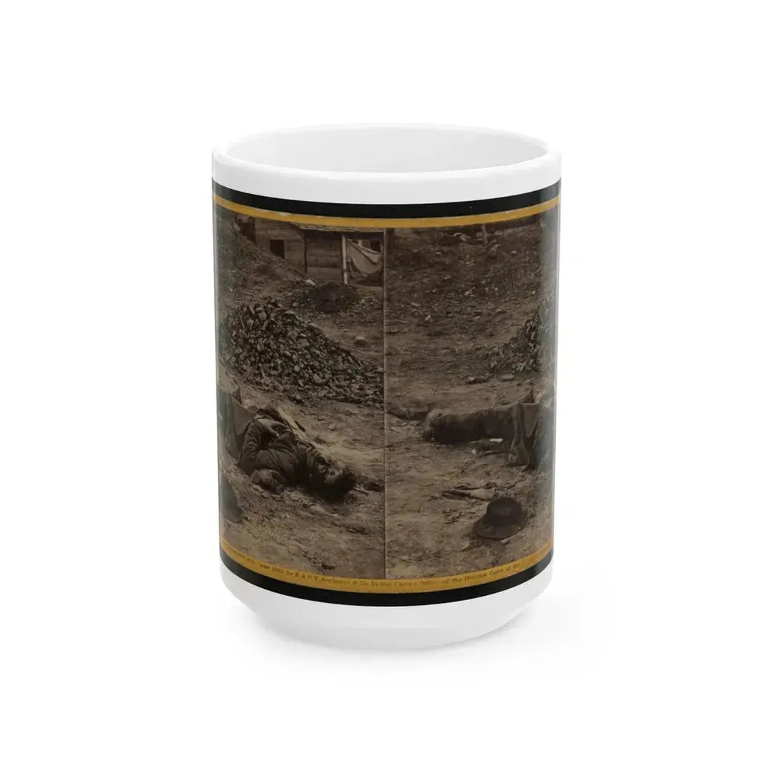 A Rebel Soldier, Killed In The Trenches Before Petersburgh (I.E. Petersburg) ... (U.S. Civil War) White Coffee Mug 15oz - Go Mug Yourself