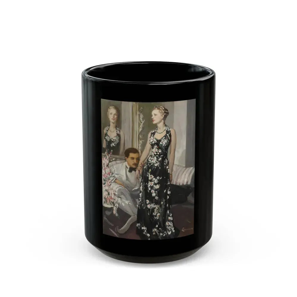 A Reflection of Beauty, magazine story illustration, circa 1930s - Black Coffee Mug 15oz - Go Mug Yourself