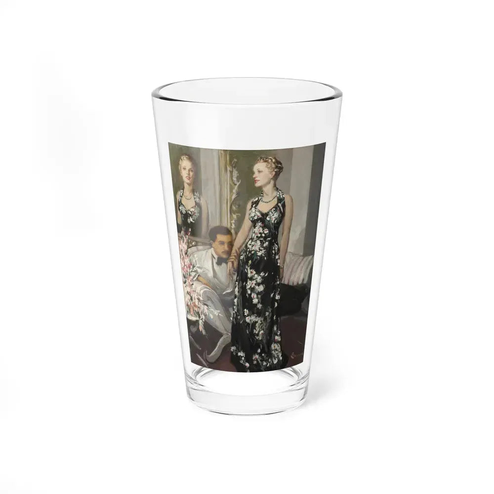 A Reflection of Beauty, magazine story illustration, circa 1930s (Magazine Illustration) Pint Glass 16oz 16oz - Go Mug Yourself