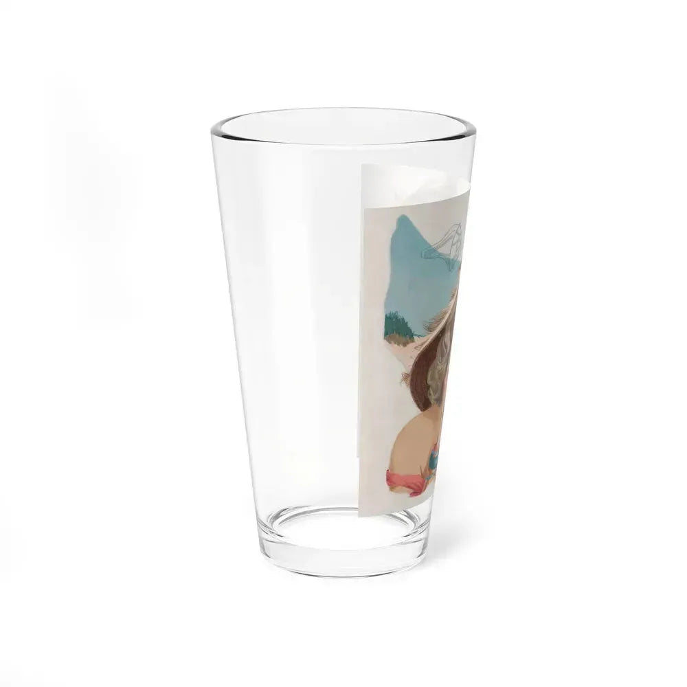 A Romance by the Beach, story illustration (Magazine Illustration) Pint Glass 16oz - Go Mug Yourself