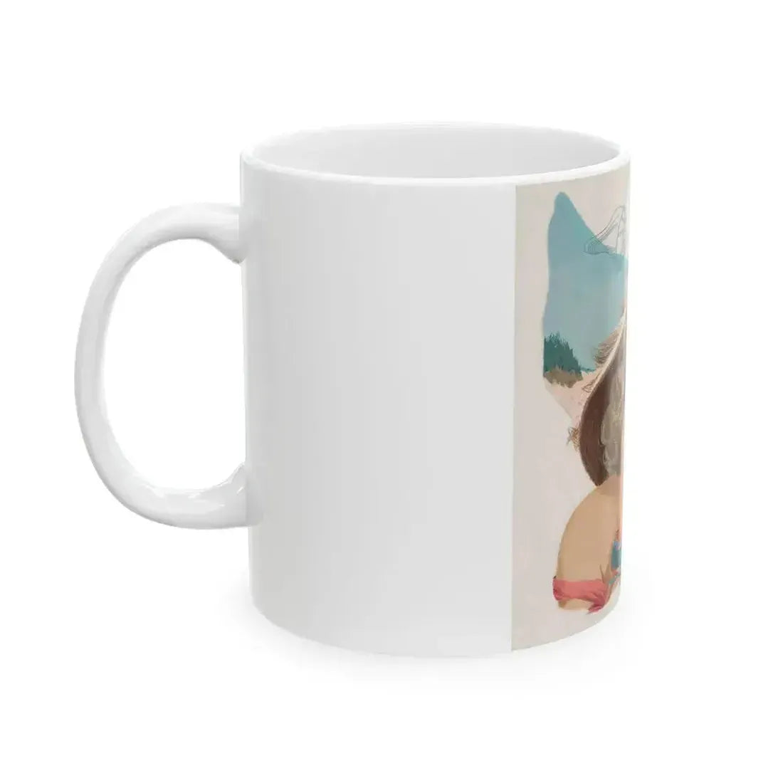 A Romance by the Beach, story illustration - White Coffee Mug - Go Mug Yourself