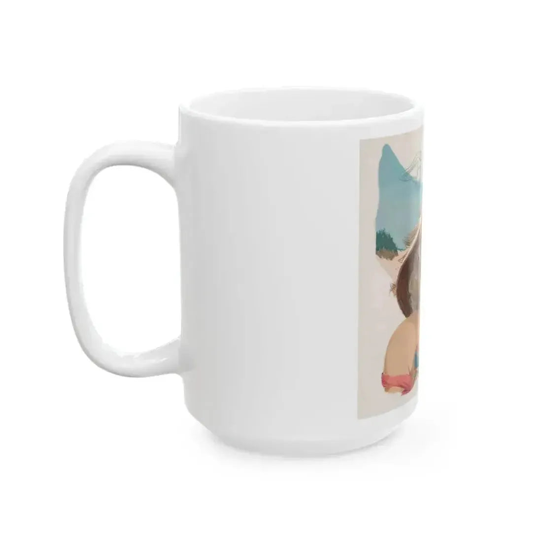 A Romance by the Beach, story illustration - White Coffee Mug - Go Mug Yourself