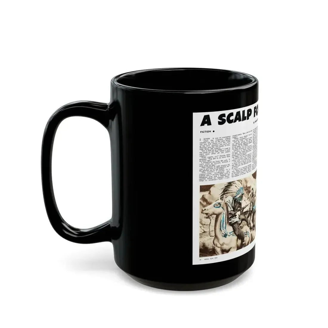 A Scalp For The Major, Adam magazine, April 1955 - Black Coffee Mug - Go Mug Yourself