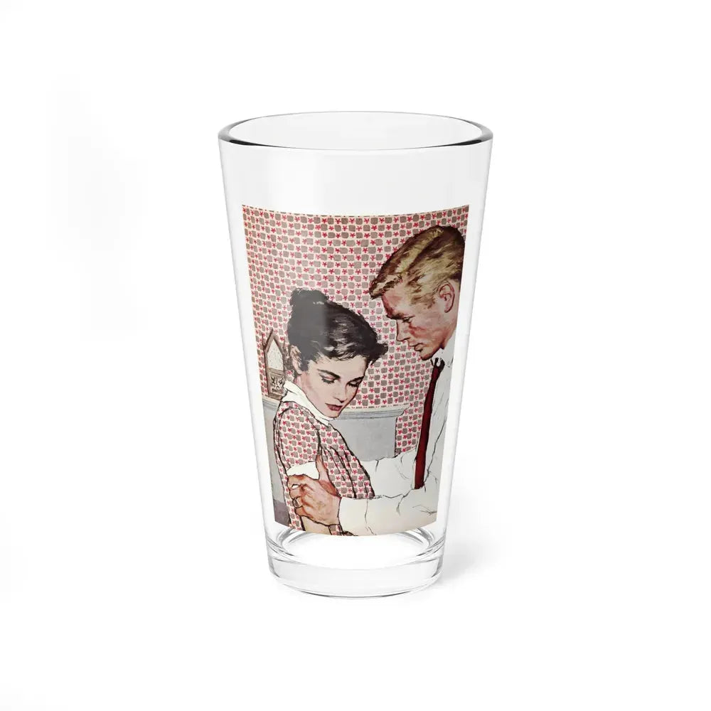 A Second Baby is Different, Chatelaine, February 1958 (Magazine Illustration) Pint Glass 16oz 16oz - Go Mug Yourself