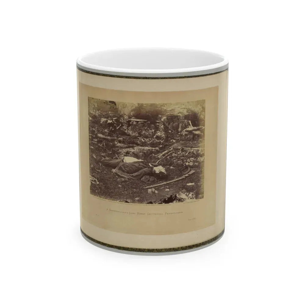 A Sharpshooter's Last Sleep, Gettysburg, Pennsylvania (U.S. Civil War) White Coffee Mug 11oz - Go Mug Yourself
