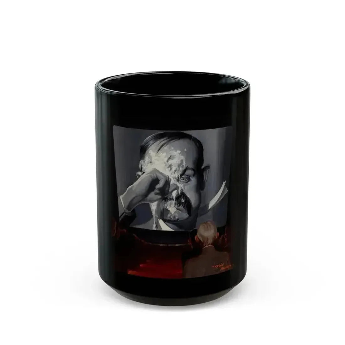 A Silent Comedy, probable magazine cover, 1927 - Black Coffee Mug 15oz - Go Mug Yourself