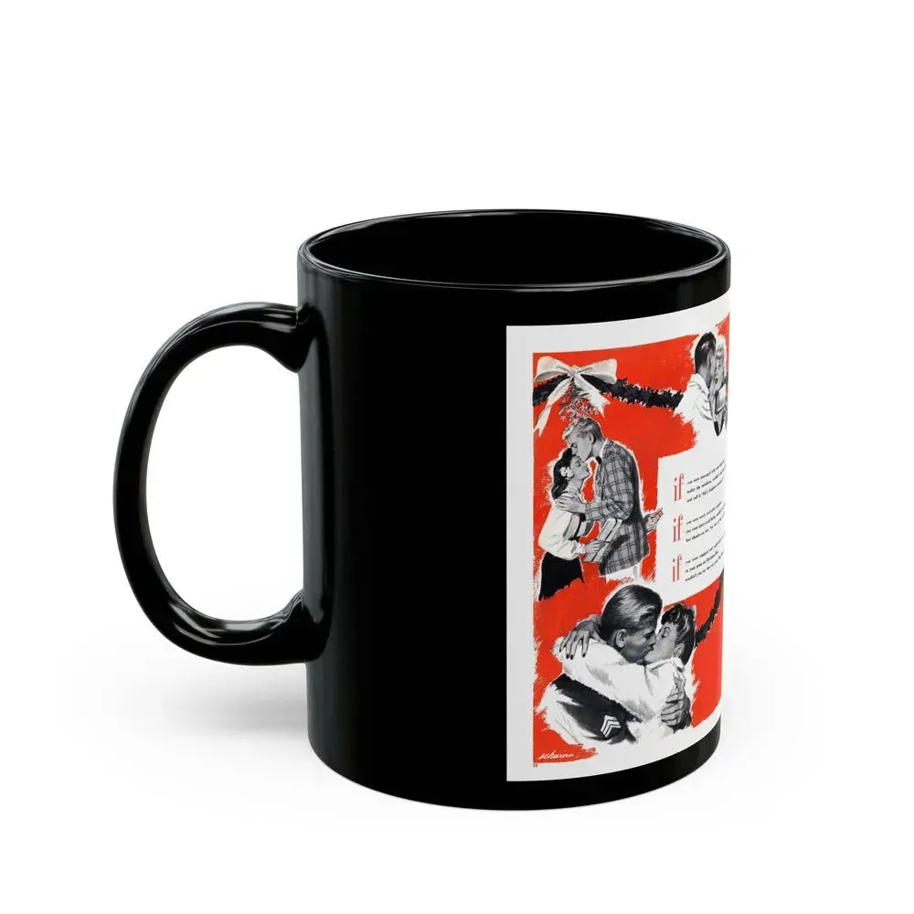 A Special Kiss for Christmas, Cosmopolitan, January 1944 - Black Coffee Mug - Go Mug Yourself