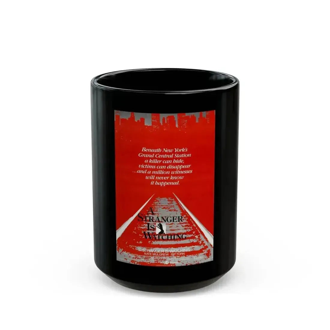 A STRANGER IS WATCHING 1982 Movie Poster - Black Coffee Mug 15oz - Go Mug Yourself