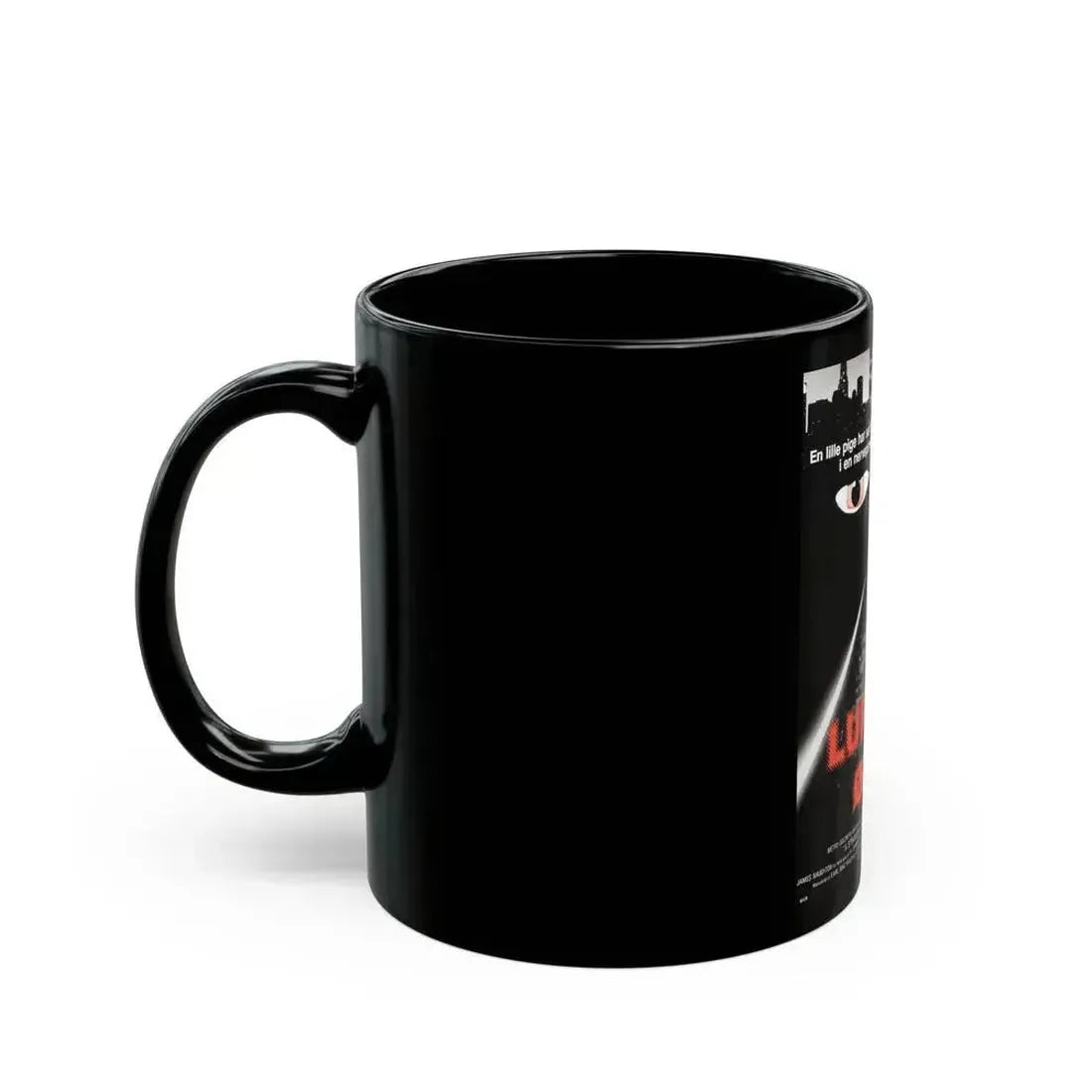 A STRANGER IS WATCHING (DANISH) 1982 Movie Poster - Black Coffee Mug - Go Mug Yourself
