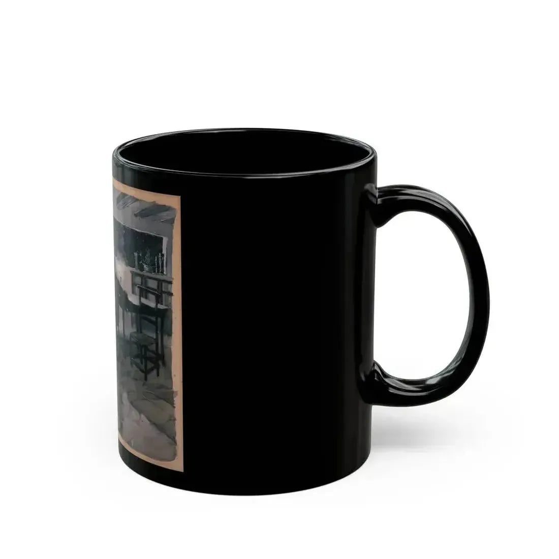 A Surprise Visit, probable magazine story illustration - Black Coffee Mug - Go Mug Yourself
