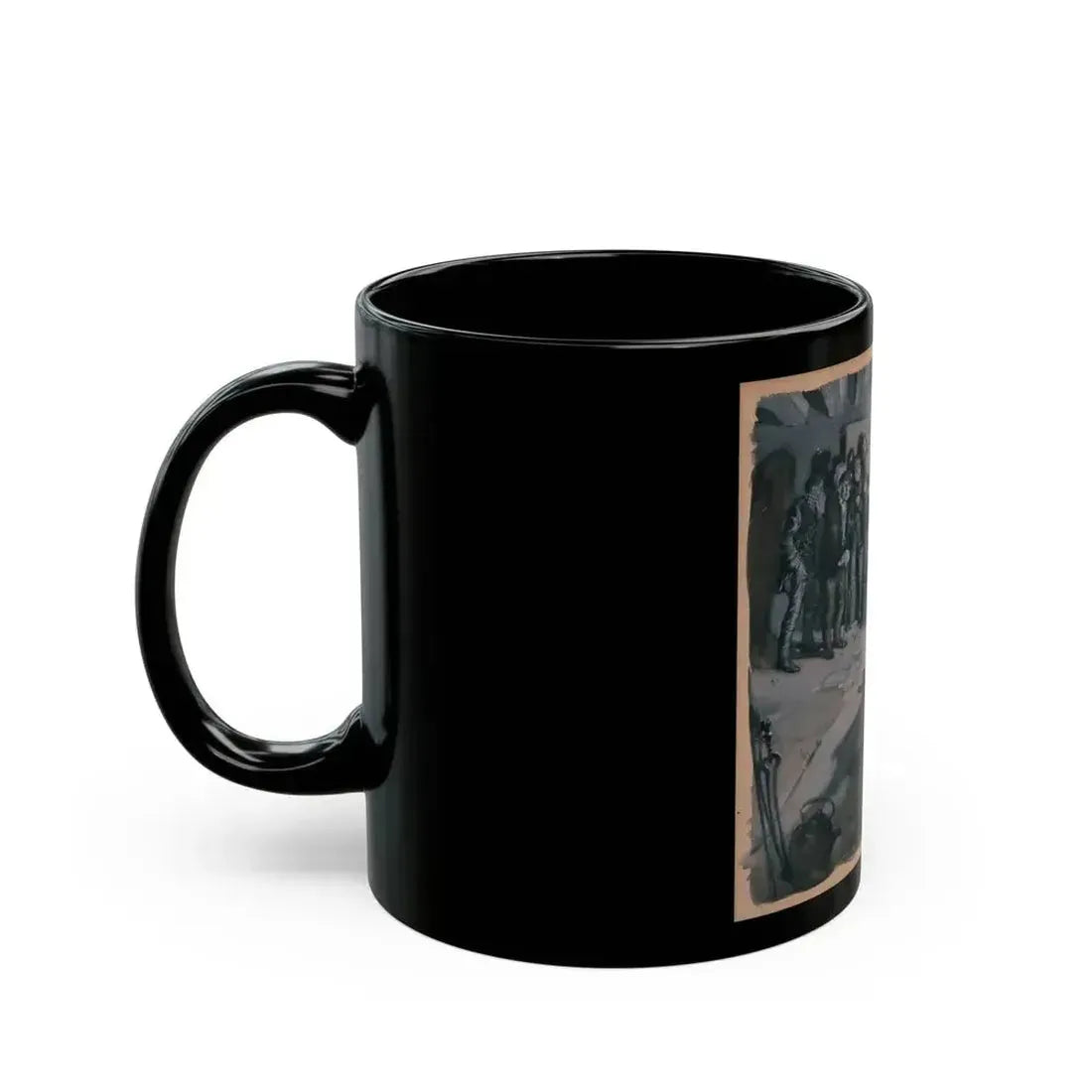 A Surprise Visit, probable magazine story illustration - Black Coffee Mug - Go Mug Yourself