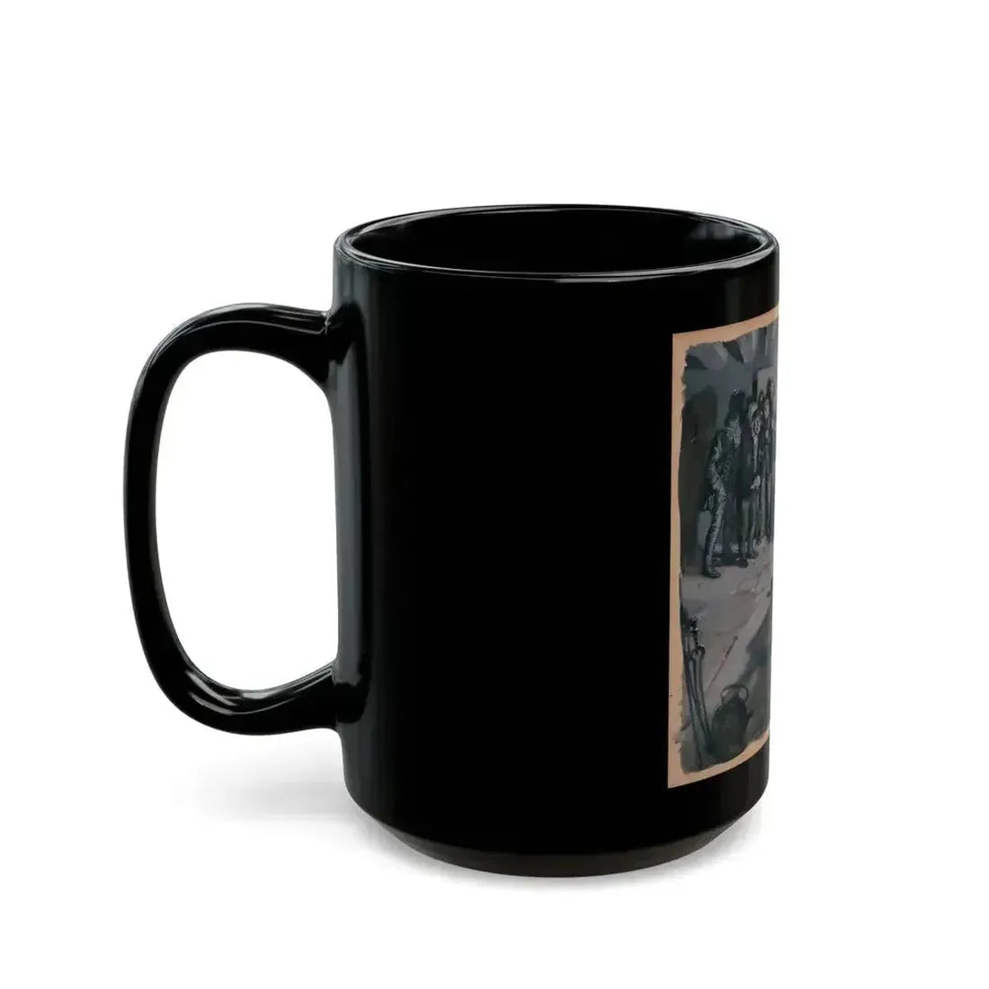 A Surprise Visit, probable magazine story illustration - Black Coffee Mug - Go Mug Yourself