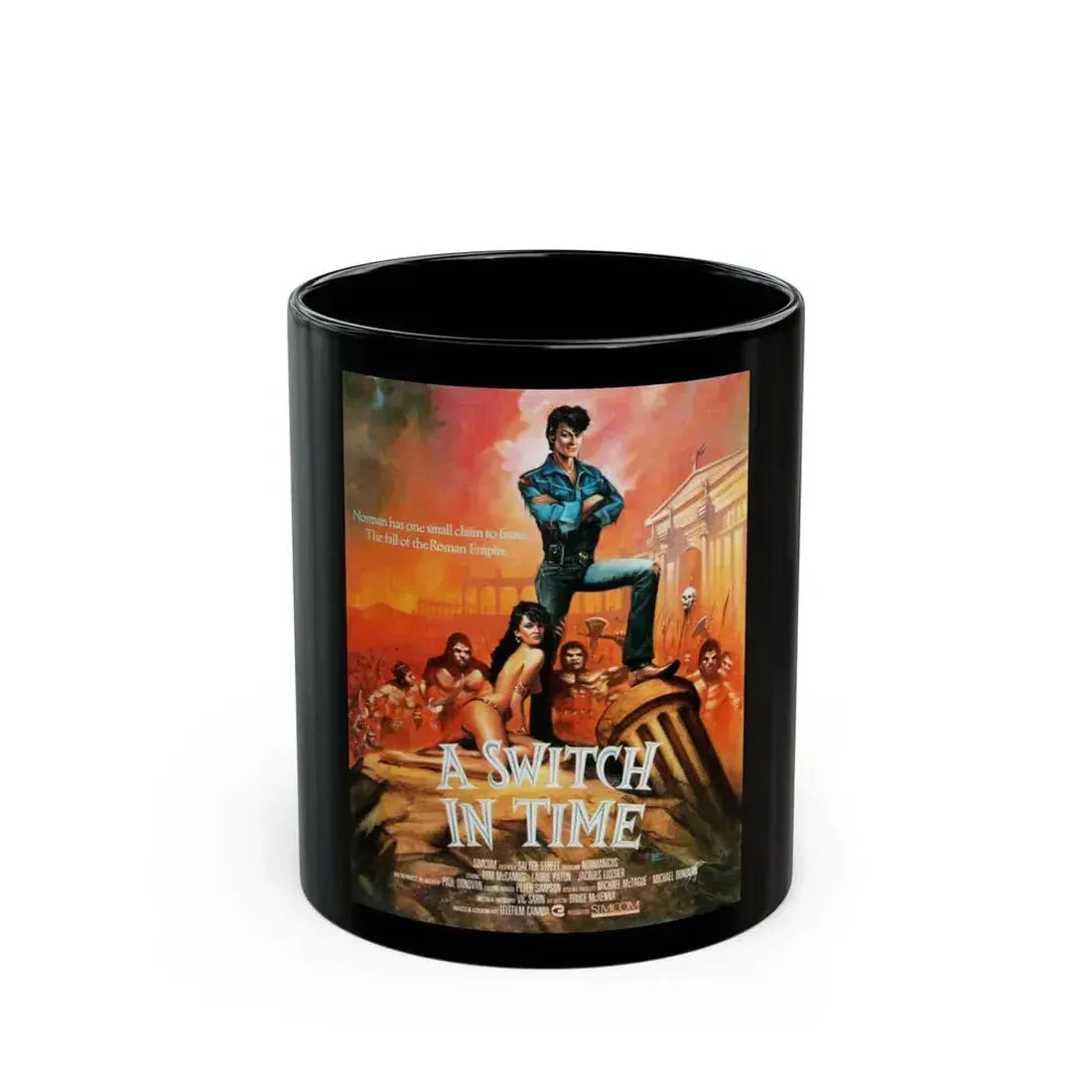 A SWITCH IN TIME (NORMAN'S AWESOME EXPERIENCE) 1988 Movie Poster - Black Coffee Mug 11oz - Go Mug Yourself