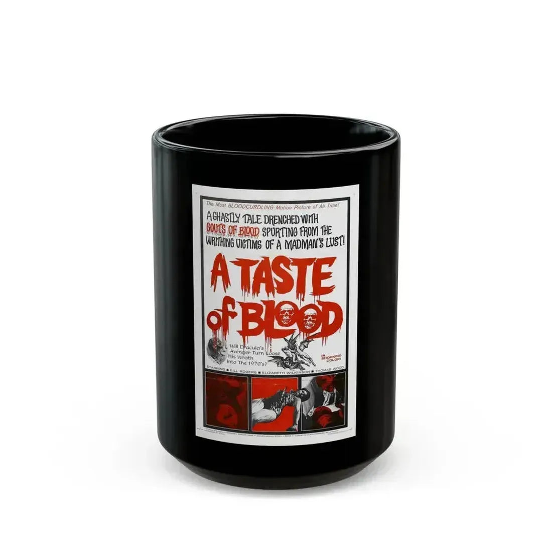 A TASTE OF BLOOD 1967 Movie Poster - Black Coffee Mug 15oz - Go Mug Yourself