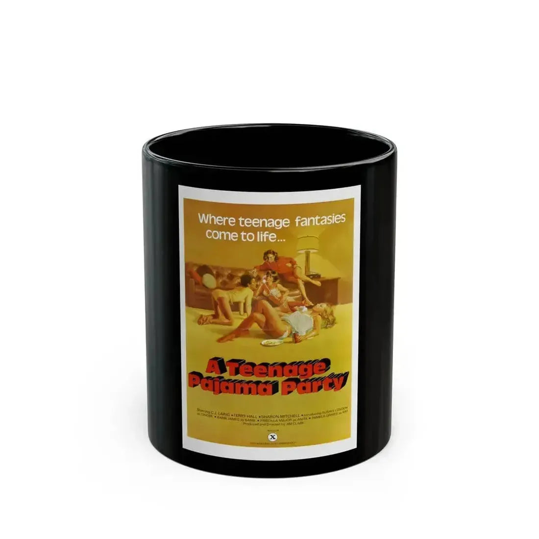 A TEENAGE PAJAMA PARTY 1977 Movie Poster - Black Coffee Mug 11oz - Go Mug Yourself