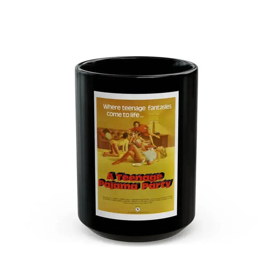 A TEENAGE PAJAMA PARTY 1977 Movie Poster - Black Coffee Mug 15oz - Go Mug Yourself
