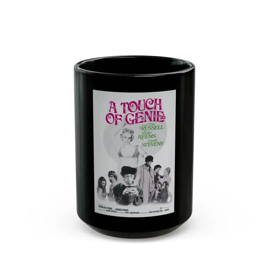 A TOUCH OF GENIE 1974 Movie Poster - Black Coffee Mug 15oz - Go Mug Yourself