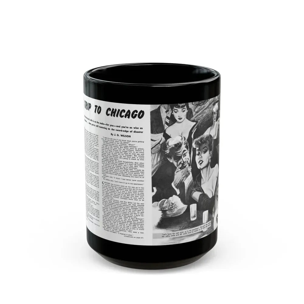 A Trip To Chicago, Mr. magazine, March 1952 - Black Coffee Mug 15oz - Go Mug Yourself