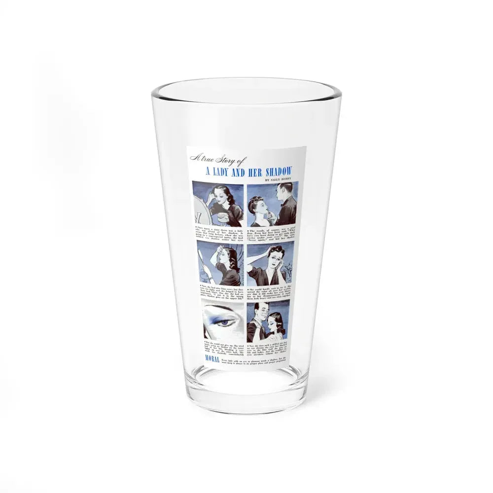 A True Story of A Lady And Her Shadow, 1942 (Magazine Illustration) Pint Glass 16oz 16oz - Go Mug Yourself