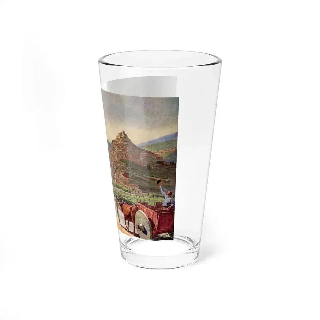 A TWA Starliner On The Road To Rome, The Saturday Evening Post advertisement, October 4, 1947 (Magazine Illustration) Pint Glass 16oz - Go Mug Yourself