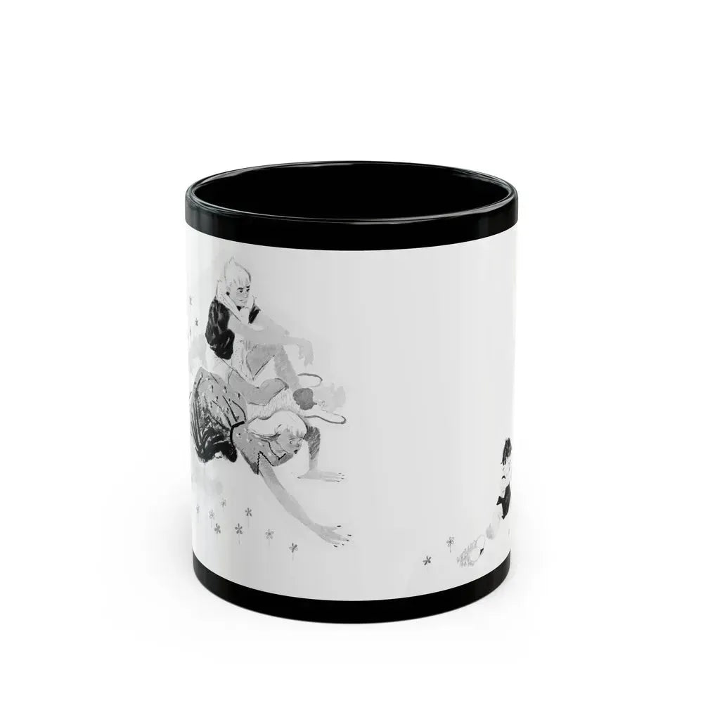 A very weighty question, Calling All Girls, August 1948 - Black Coffee Mug 11oz - Go Mug Yourself