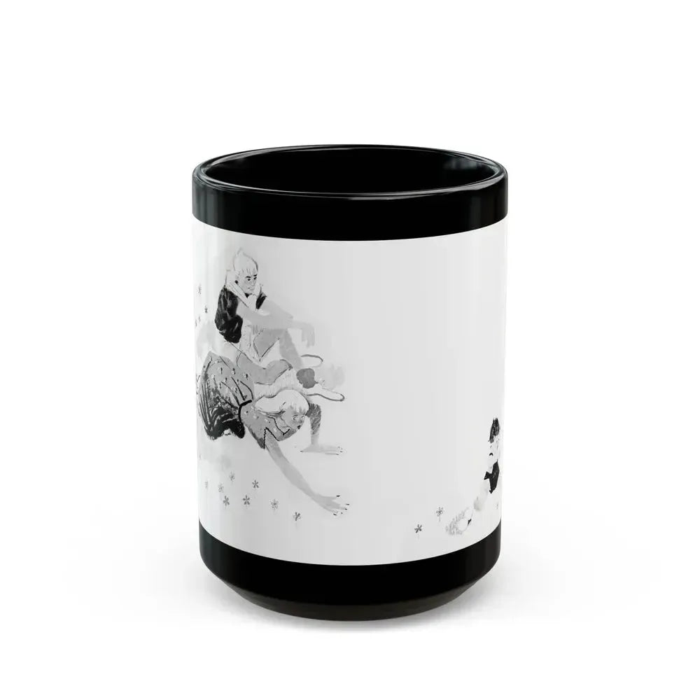A very weighty question, Calling All Girls, August 1948 - Black Coffee Mug 15oz - Go Mug Yourself