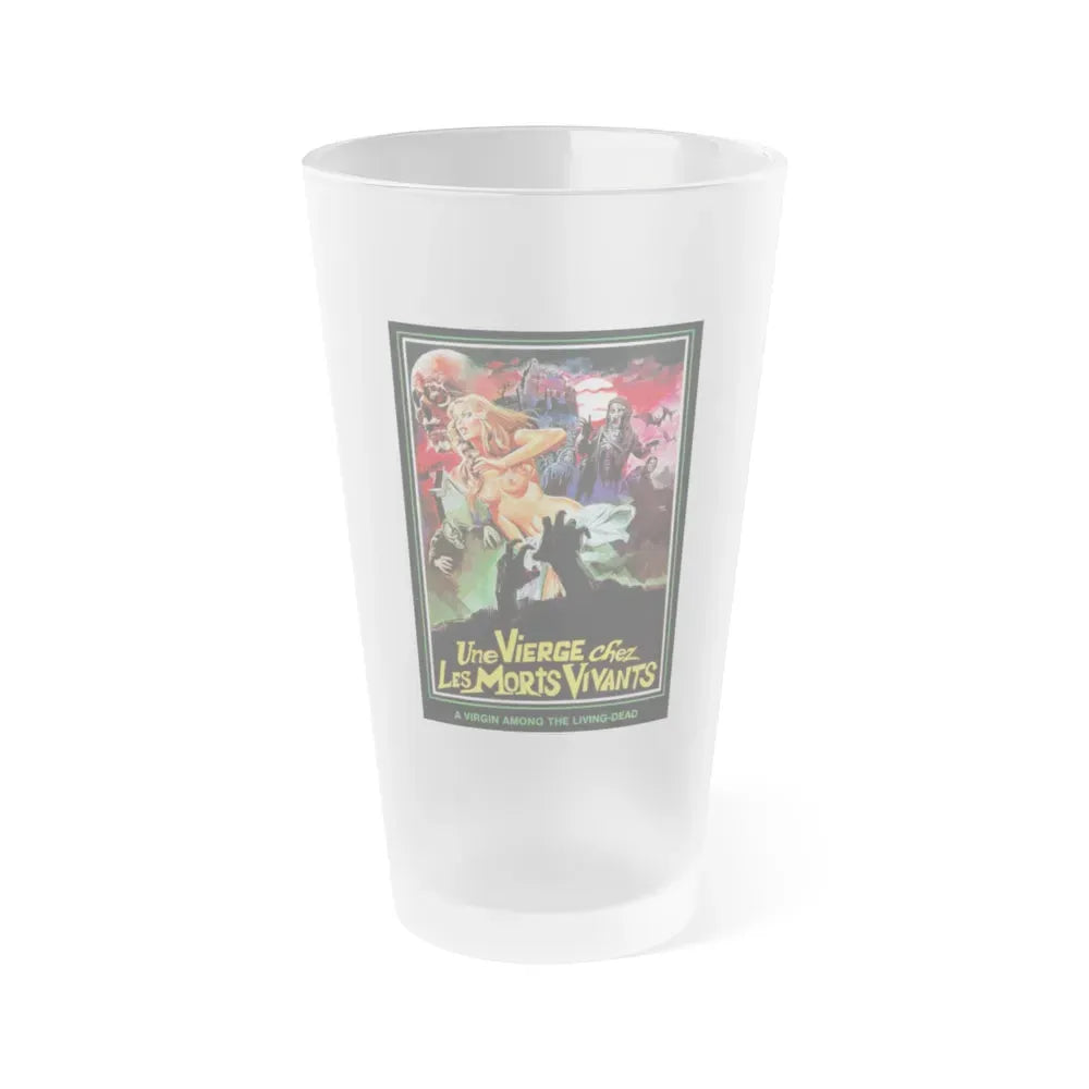 A VIRGIN AMONG THE LIVING DEAD 1973 Movie Poster - Frosted Pint Glass 16oz Default Title - Go Mug Yourself