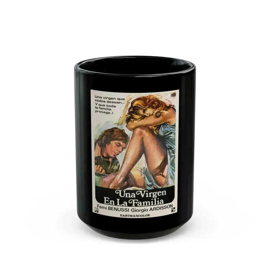 A VIRGIN IN THE FAMILY 1975 Movie Poster - Black Coffee Mug 15oz - Go Mug Yourself