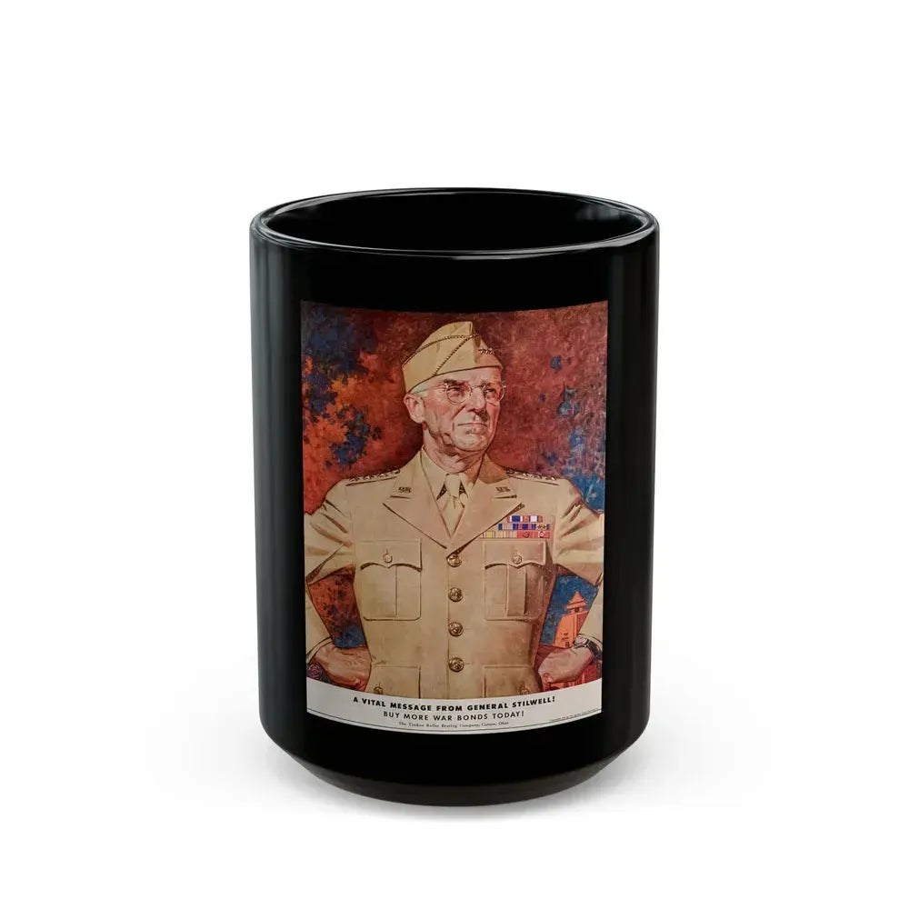 A Vital Message from General Stilwell, The Saturday Evening Post, July 1, 1944 - Black Coffee Mug 15oz - Go Mug Yourself