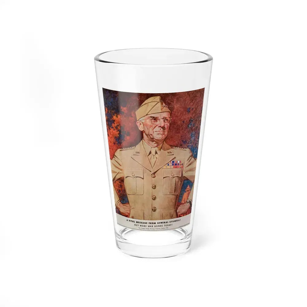 A Vital Message from General Stilwell, The Saturday Evening Post, July 1, 1944 (Magazine Illustration) Pint Glass 16oz 16oz - Go Mug Yourself