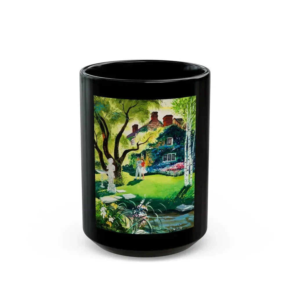 A Walk in the Garden - Black Coffee Mug 15oz - Go Mug Yourself
