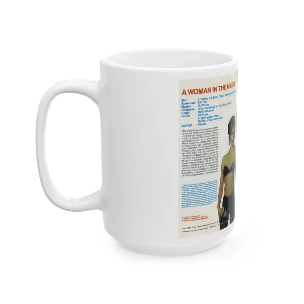 A WOMAN IN THE NIGHT (VHS COVER) - White Coffee Mug - Go Mug Yourself