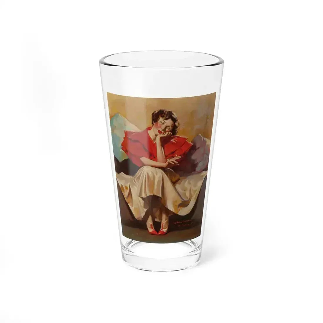 A Woman Resting, 1935 (Magazine Illustration) Pint Glass 16oz 16oz - Go Mug Yourself