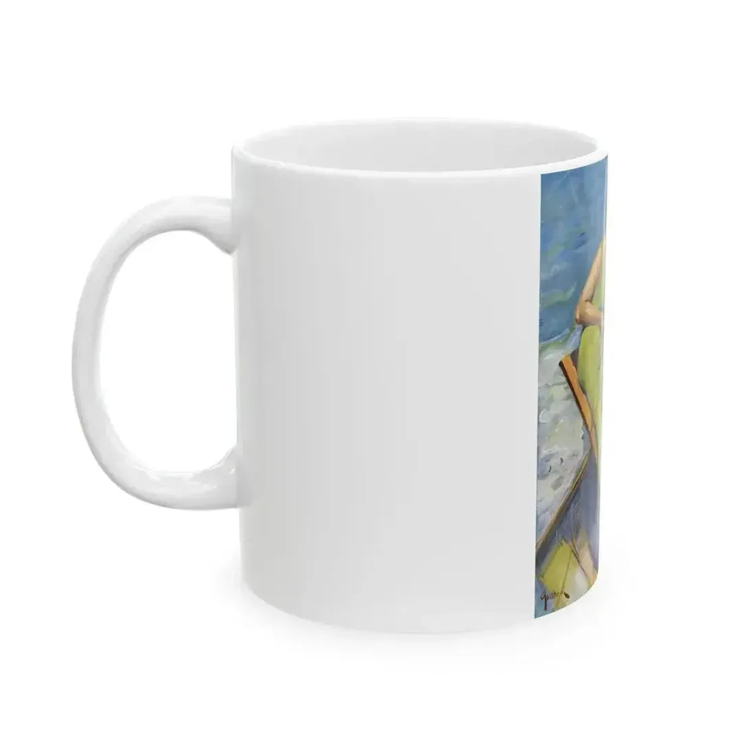 A Woman Sailing, illustration, 1914 - White Coffee Mug - Go Mug Yourself