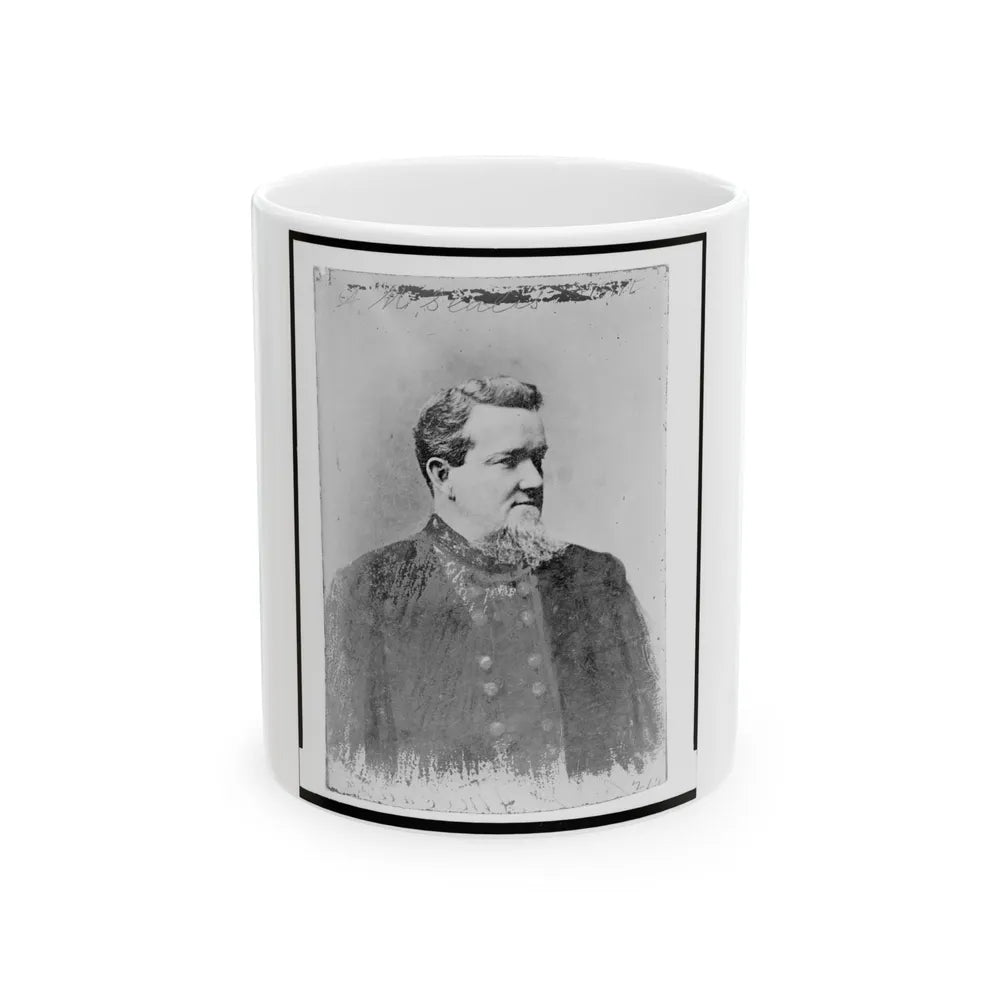 A. M. Scales, Brigidier General, C.S.A., Half-Length Portrait, Facing Right (U.S. Civil War) White Coffee Mug-11oz-Go Mug Yourself