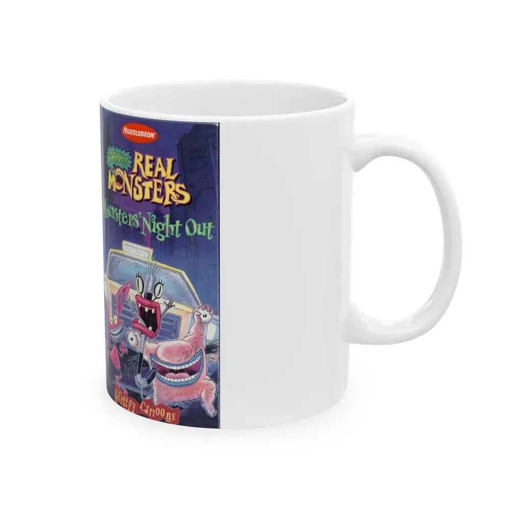 AAAHHH REAL MONSTERS MONSTERS NIGHT OUT (VHS COVER) - White Coffee Mug - Go Mug Yourself