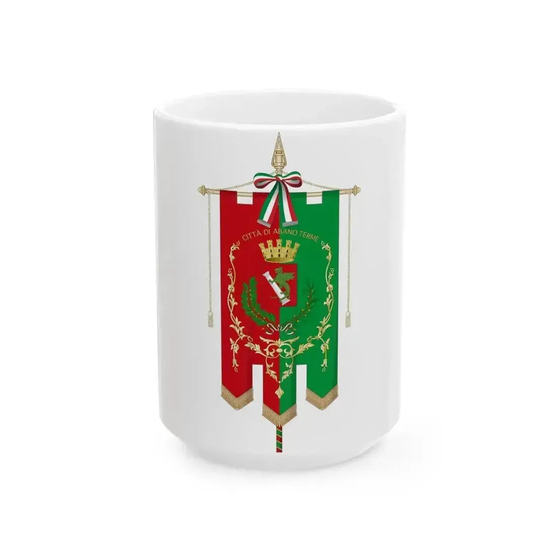 Abano Terme-Gonfalone (Italy) White Coffee Mug 15oz - Go Mug Yourself