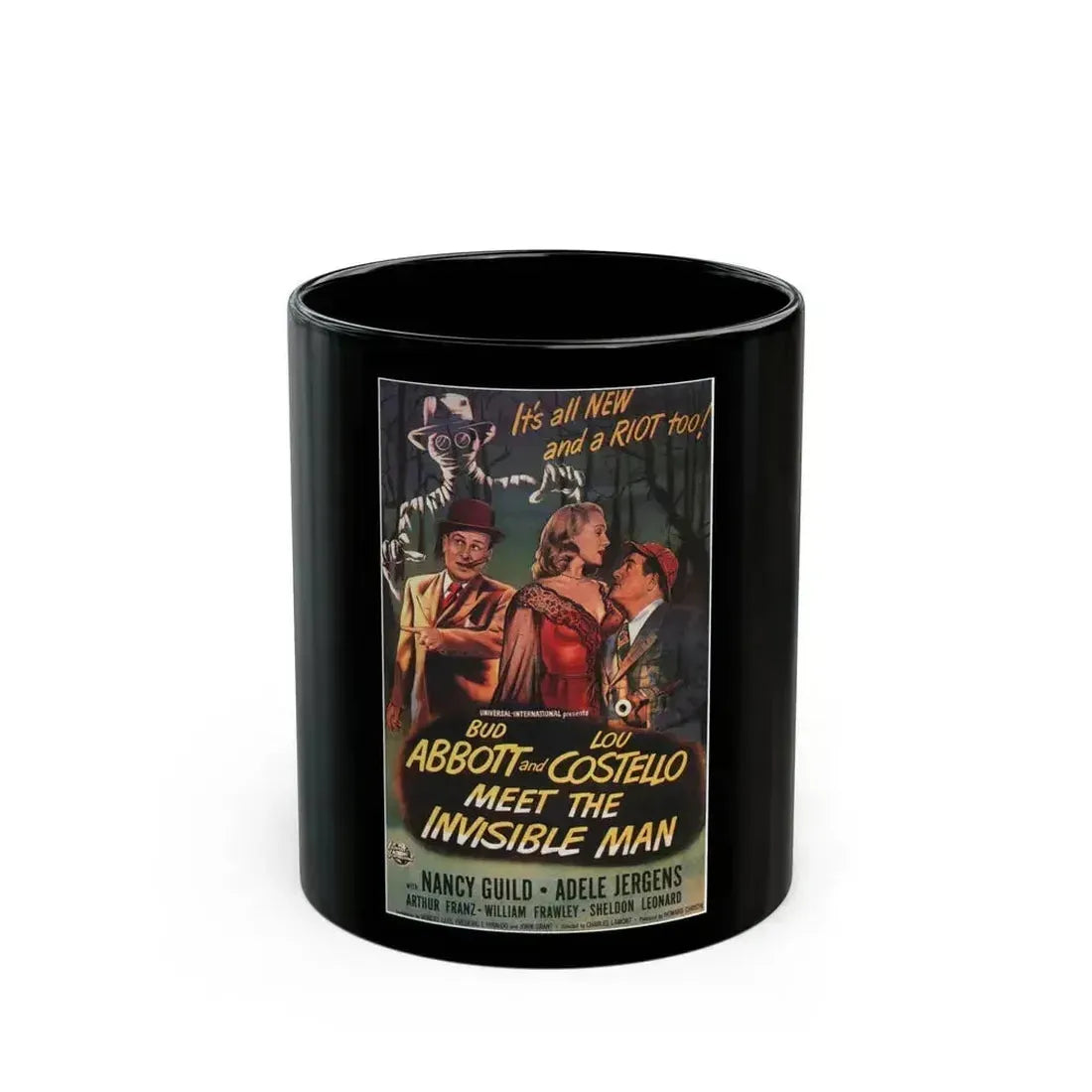 ABBOT & COSTELLO MEET THE INVISIBLE MAN 1951 Movie Poster - Black Coffee Mug 11oz - Go Mug Yourself